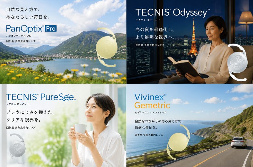 多焦点・焦点深度拡張型眼内レンズ4種類の紹介画像
